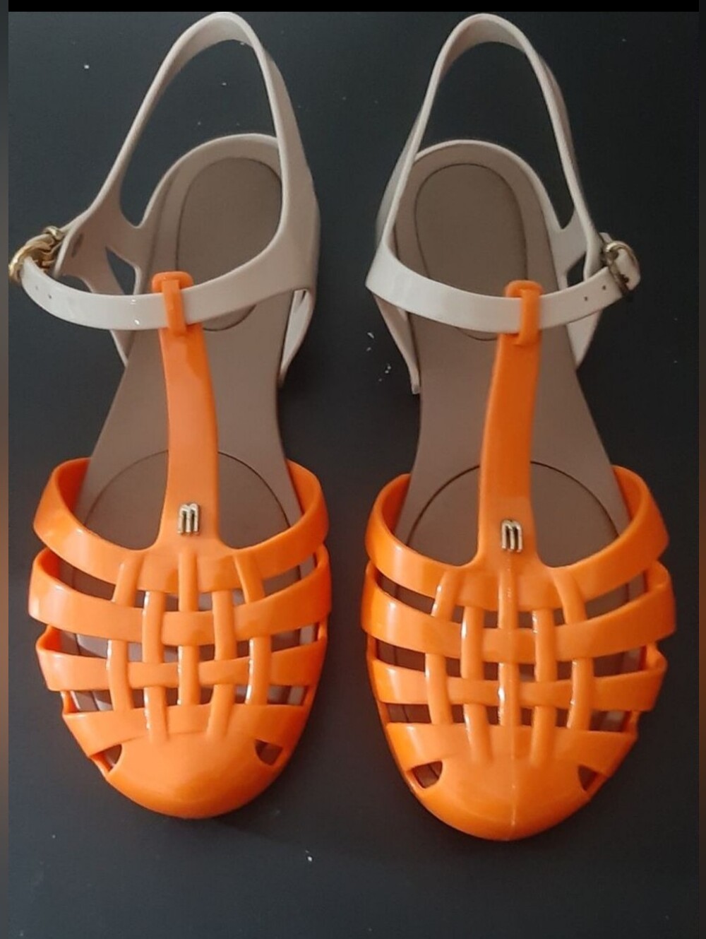 Melissa Aranha Hits Jelly Sandals Orange Beige Woman's Size 10